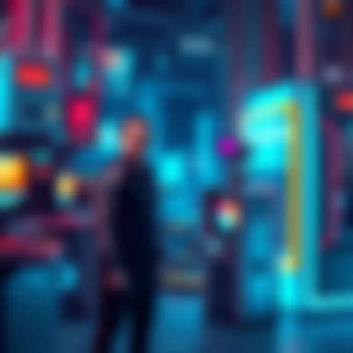 Hedera Hashgraph Technology James Dunthrone stands next to advanced machines symbolizing Hedera Hashgraph's impact on technology