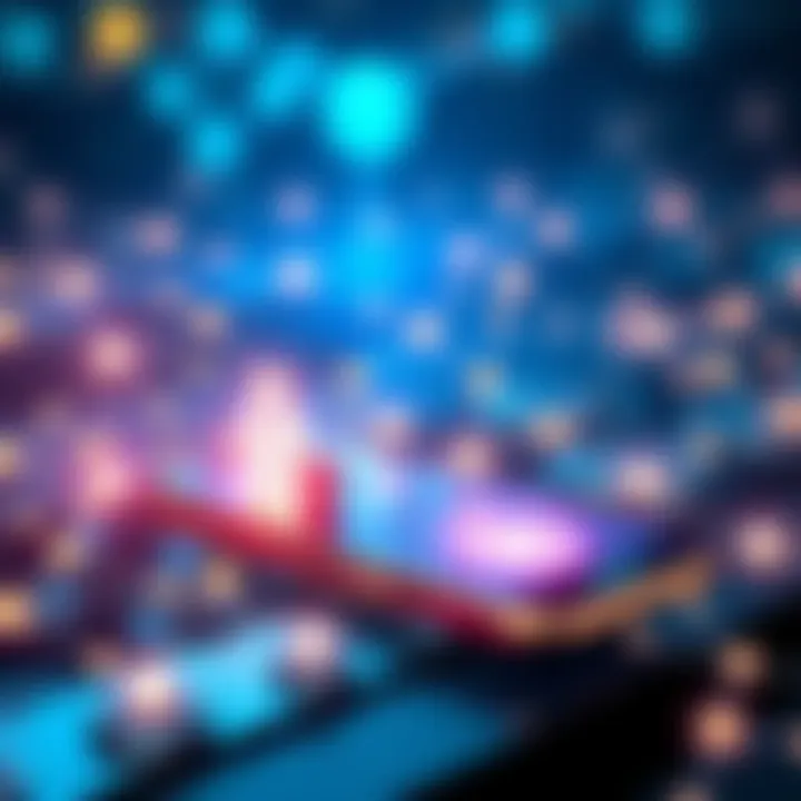 A digital illustration showing a mobile device connected to a decentralized network, symbolizing the future of mobile connectivity with the Helium Mobile Token.