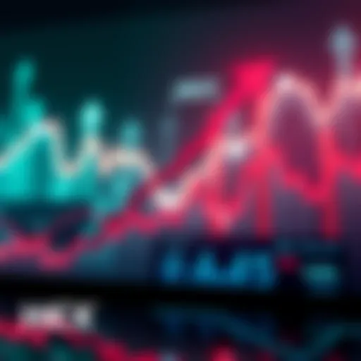 A chart showing the rising value of HEX cryptocurrency with upward arrows and graphs
