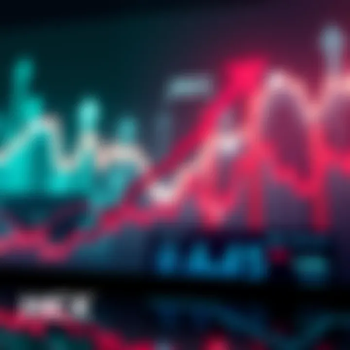 A chart showing the rising value of HEX cryptocurrency with upward arrows and graphs