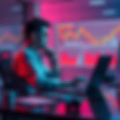 A person sitting at a desk with a laptop, analyzing cryptocurrency charts and looking thoughtful about investment decisions.
