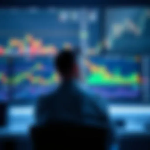 An investor focused on Loopring sitting calmly in front of a computer screen showing market charts, reflecting on their investment journey during a volatile market.