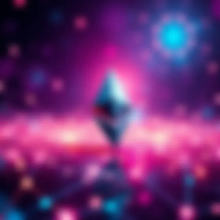 A digital representation of the Holesky testnet launch, showcasing the Ethereum logo and network connections in a vibrant background.