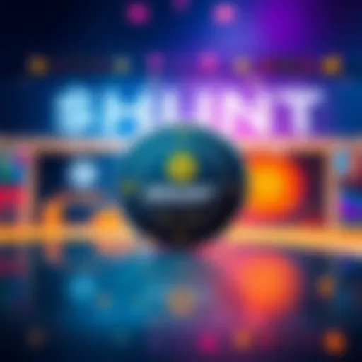 A graphic showing the $HUNT token logo with a market cap of 200k and symbols of Solana, highlighting rewards for holders and community competitions.