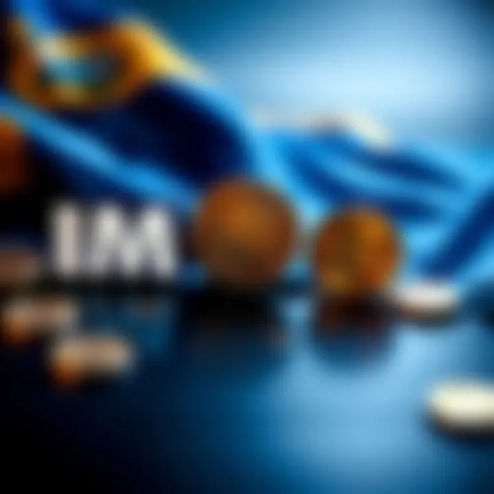 Concept image showing IMF logo with Bitcoin symbols and El Salvador flag, reflecting financial discussions