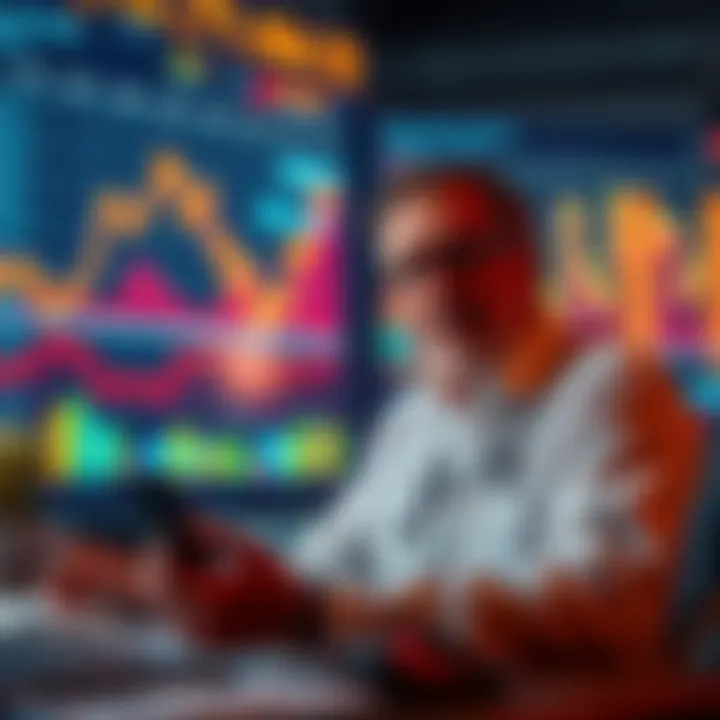 A financial analyst discussing the influence of 38 trillion on global markets with charts and graphs in the background.