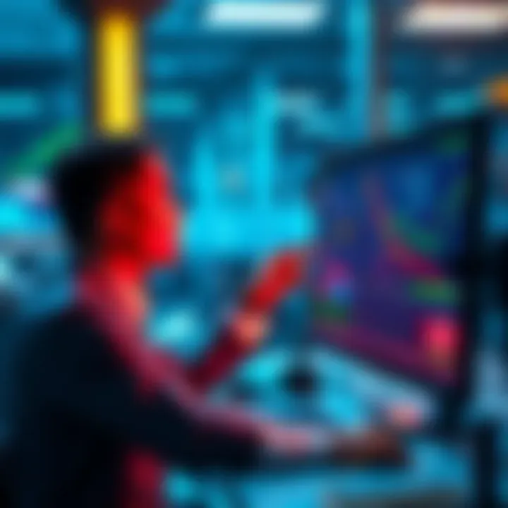 A businessman analyzing financial data on a computer, symbolizing the rise of institutional money in market transactions.
