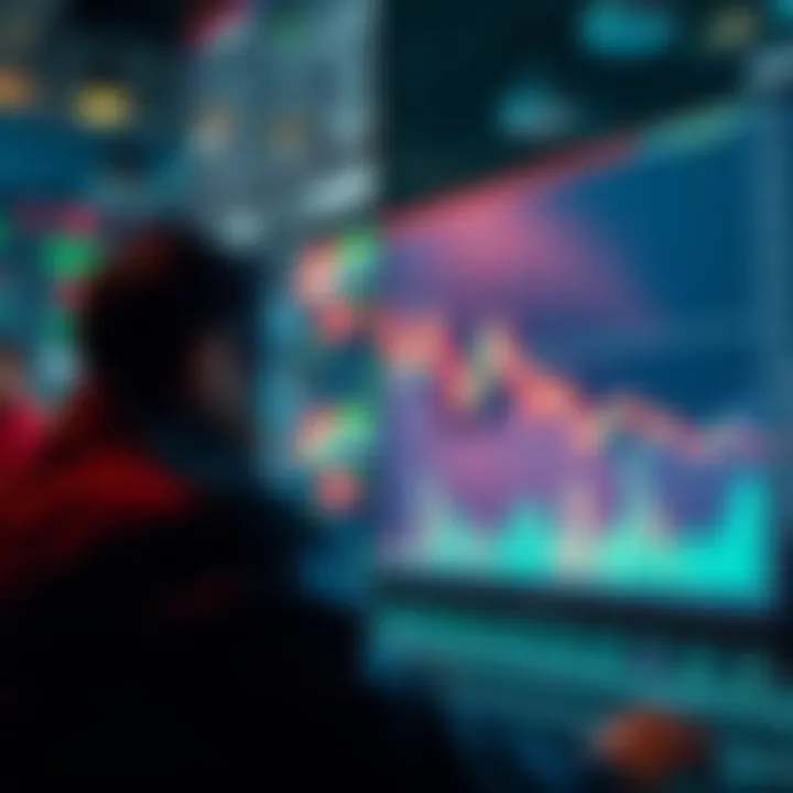 Investing During Market Dips A person analyzing stock market charts with downward trends and considering purchases