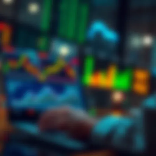 A person analyzing stock market charts on a laptop with financial graphs showing upward trends, indicating a positive investment opportunity in HNT.