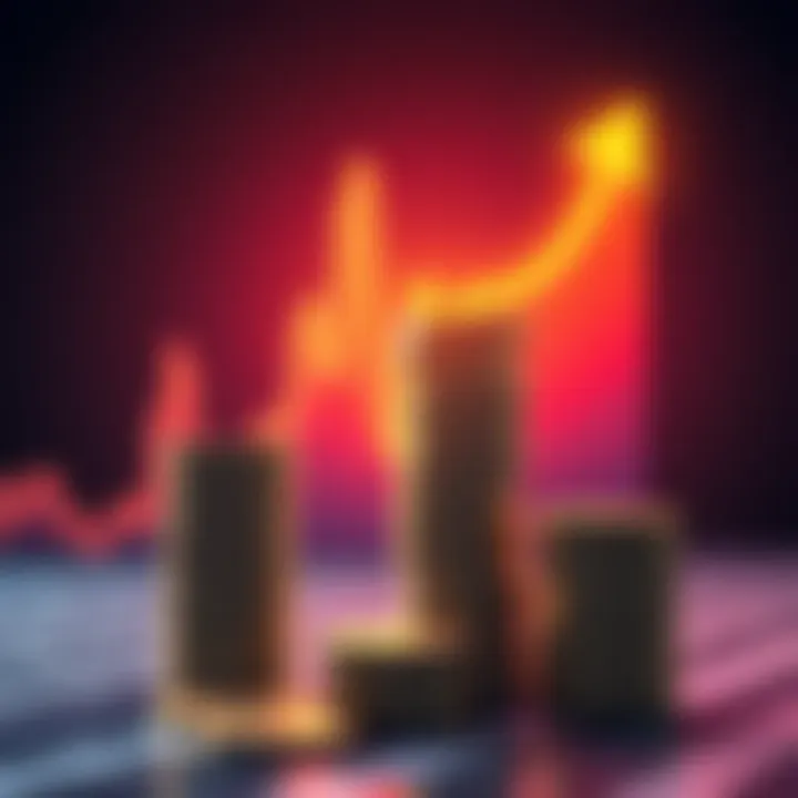 A stack of coins growing beside a chart showing upward growth, symbolizing investment success.