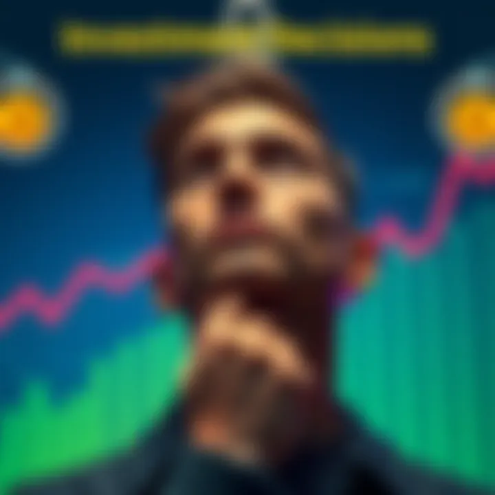 A person contemplating whether to re-lock their investments, with a visual of progress and financial growth charts in the background.