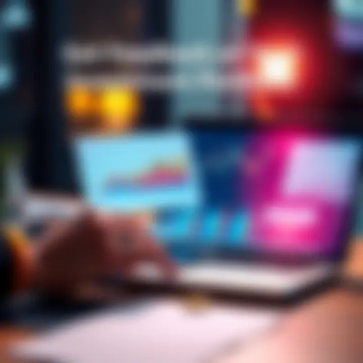 Investment Portfolio Review A person analyzing their investment portfolio with charts and graphs on a laptop, seeking feedback for improvement.