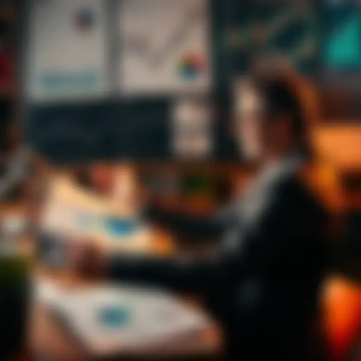 Investment Strategies A person analyzing financial charts and graphs while seated at a desk with a laptop and investment documents, symbolizing smart investment decisions.