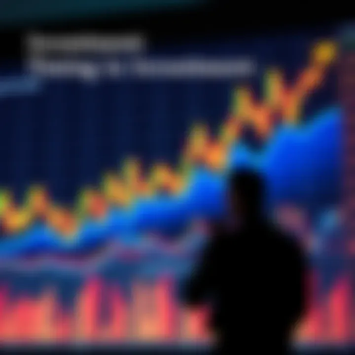 A chart showing market trends and investment opportunities with a person thinking in front of it.