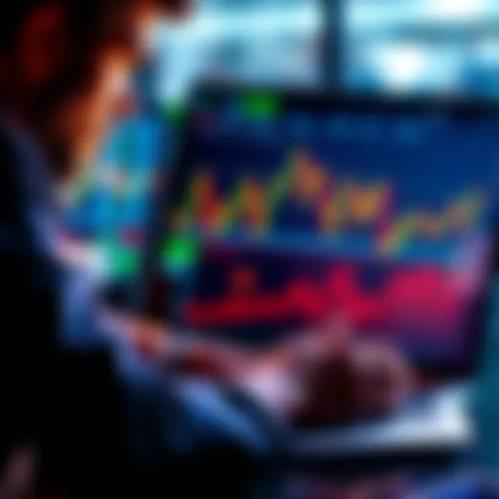 An investor looks at market charts on a laptop, reflecting on strategies during a market dip.