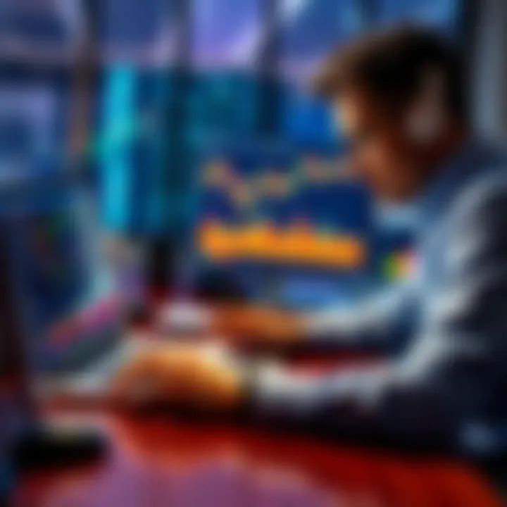 A person looking at financial charts and graphs on a laptop, considering investment strategies.