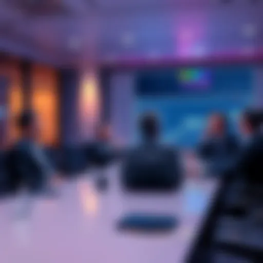 A group of investors discussing the rising demand for 200k in a conference room.