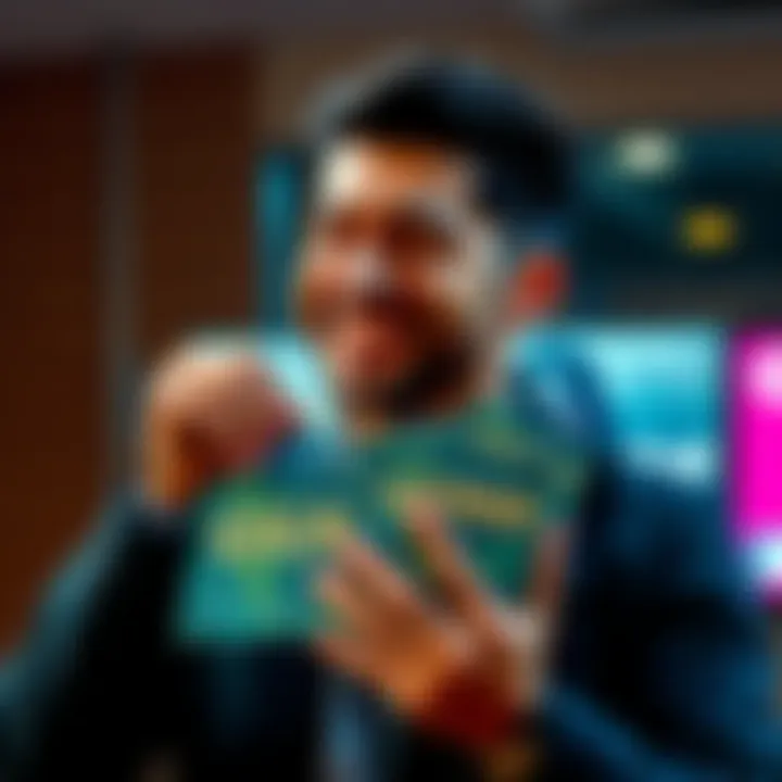 A determined investor smiling while holding their Gigachad investment, showcasing confidence despite criticism