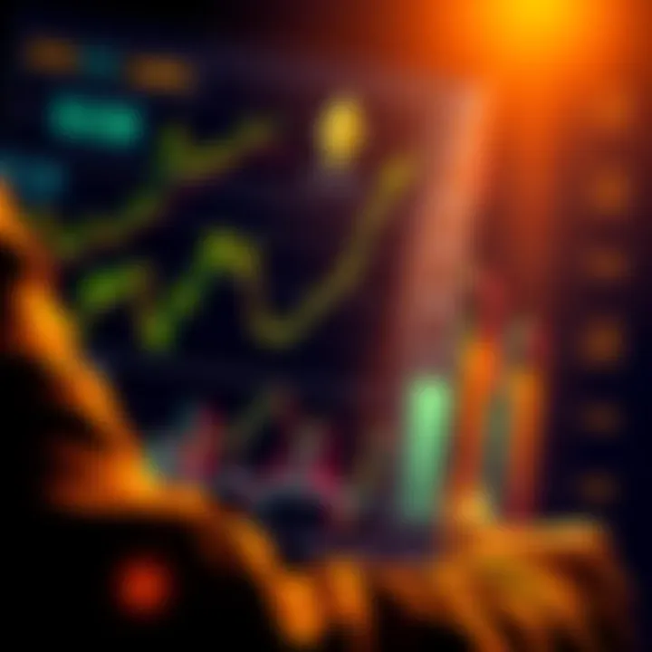 A person analyzing a chart showing Bitcoin, Ethereum, HBAR, and Solana targets with graphs and figures.