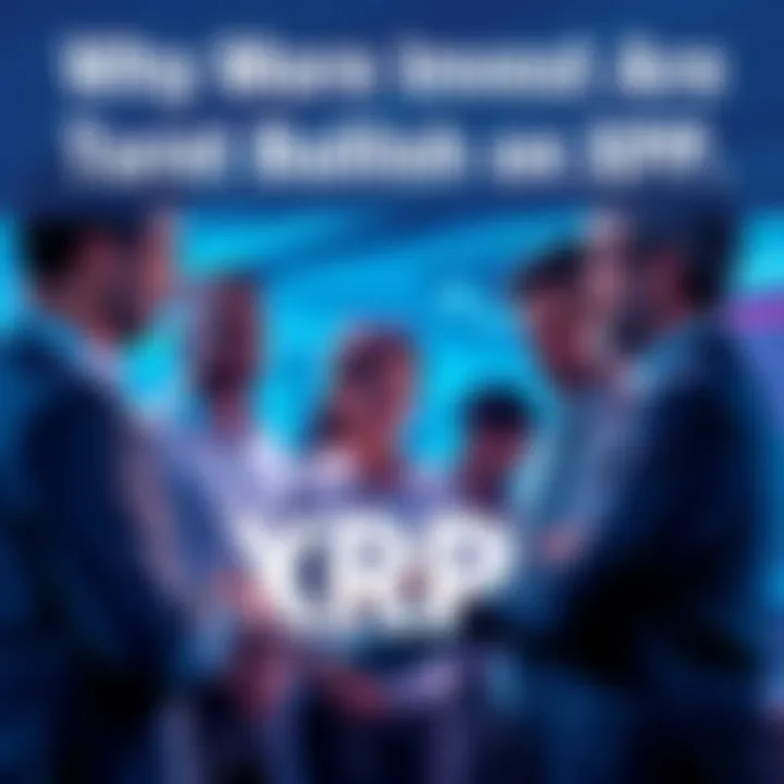 Group of people discussing and analyzing XRP trends, expressing optimism about its potential.