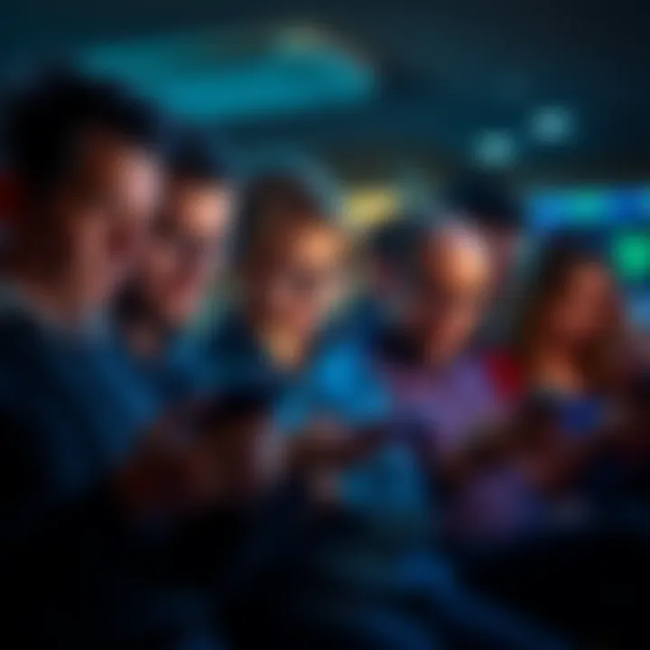 A group of investors looking frustrated and exhausted while checking their phones and charts, reflecting the emotional struggles of managing POL investments.