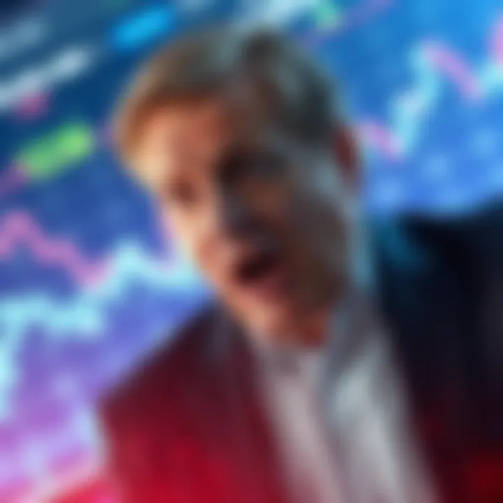 Visual representation of James Wynn with a shocked expression, depicting a significant financial setback, with a background showing a downward trend in graphs and financial indicators.