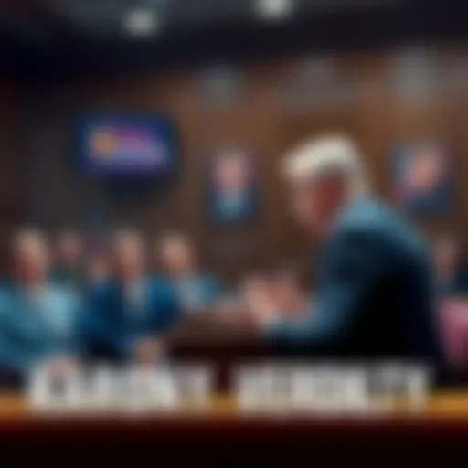 Courtroom scene showing a judge and the defendant, Karony, after the guilty verdict is announced, with concerned expressions on people's faces.