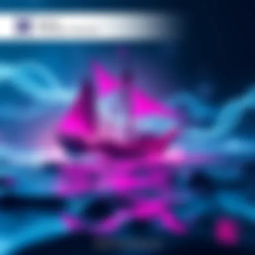 Visual representation of Kaspa's Caravel Testnet launch featuring smart contracts and decentralized applications in a blockchain setting