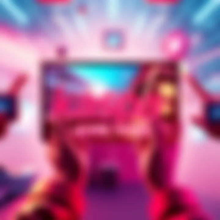 A vibrant graphic showcasing the Kaspa hype video, with playful colors and social media icons encouraging people to watch and share.