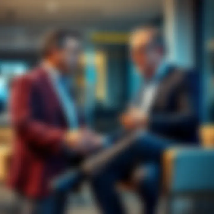 Ken Chapman of XDC USA and Dan Doney, CTO of DTCC, discussing digital assets in a New York office setting.
