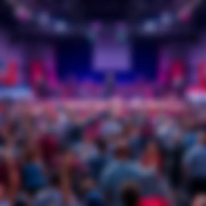 A large crowd gathers at a campaign rally for KOQ, showing support with banners and signs for the 2025 presidential run.
