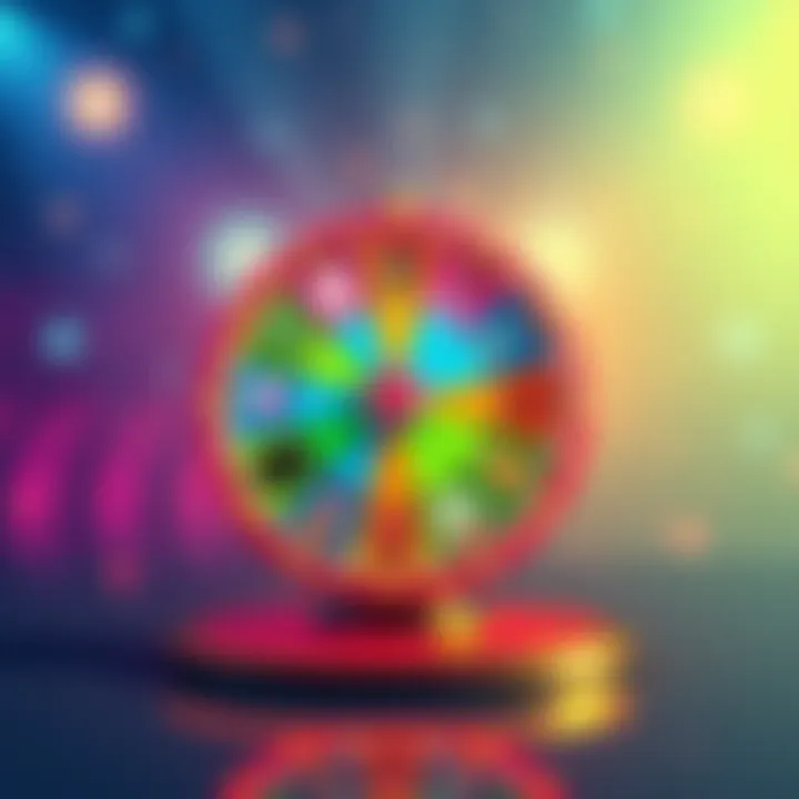 A colorful wheel with various rewards placed on a digital platform, showcasing the excitement of the new feature on Kraken.