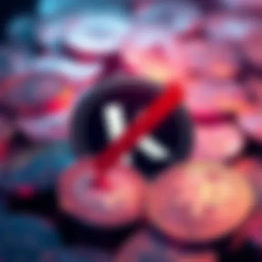 A graphic showing Kraken's logo with a background of coins being crossed out, symbolizing the removal of Monero trading in Europe.