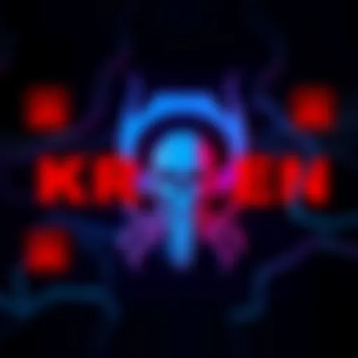 Kraken logo displayed with red warning icons indicating financial trouble and account issues