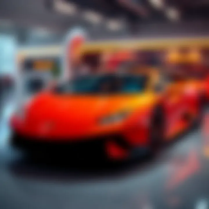 Luxury Lamborghini car on display in a showroom, highlighting the frustration of delayed deliveries for buyers.