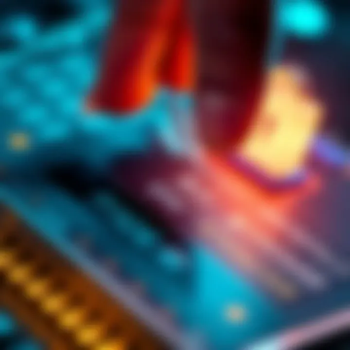 A close-up of a ledger device with visible seed phrases and a worried hand hovering above it, symbolizing concerns about cryptocurrency security.