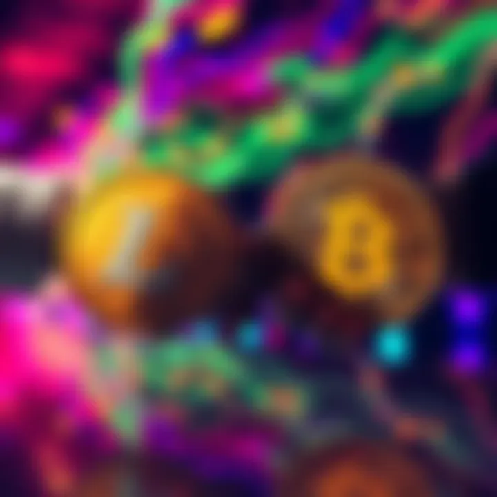 A visual representation of Litecoin and Bitcoin logos shaking hands, symbolizing their renewed partnership, with a vibrant background reflecting excitement in cryptocurrency.