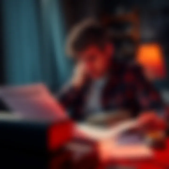 Man looking distressed after losing savings A man sits at a table, looking upset as he reviews documents related to his lost retirement savings due to a scam involving XRP wallets.