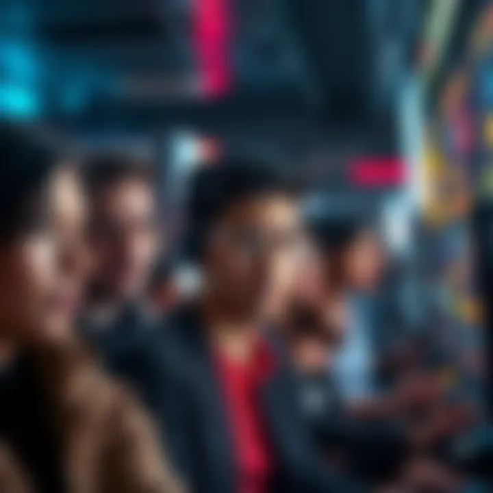 A group of people looking at screens, showing signs of confusion and distrust, symbolizing manipulation in 2025.