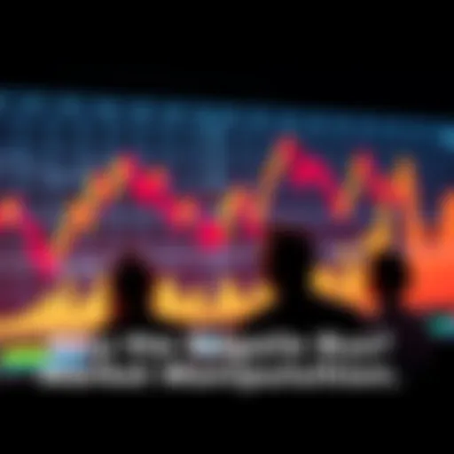 Graph showing declining market trends with worried investors looking at their charts