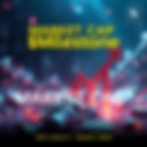 A graphic showing a market cap surpassing one billion dollars with upward arrows symbolizing growth.