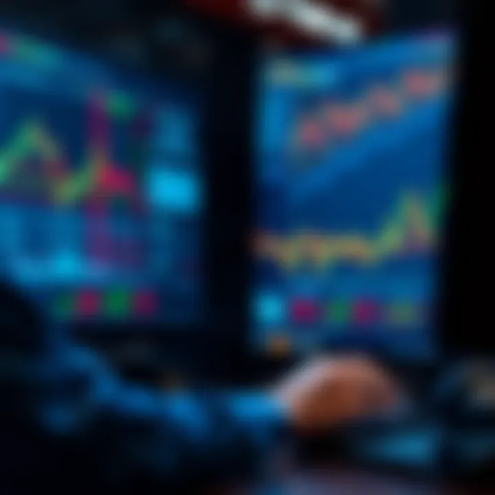 A person analyzing stock charts on a computer, highlighting market strategies and trends.