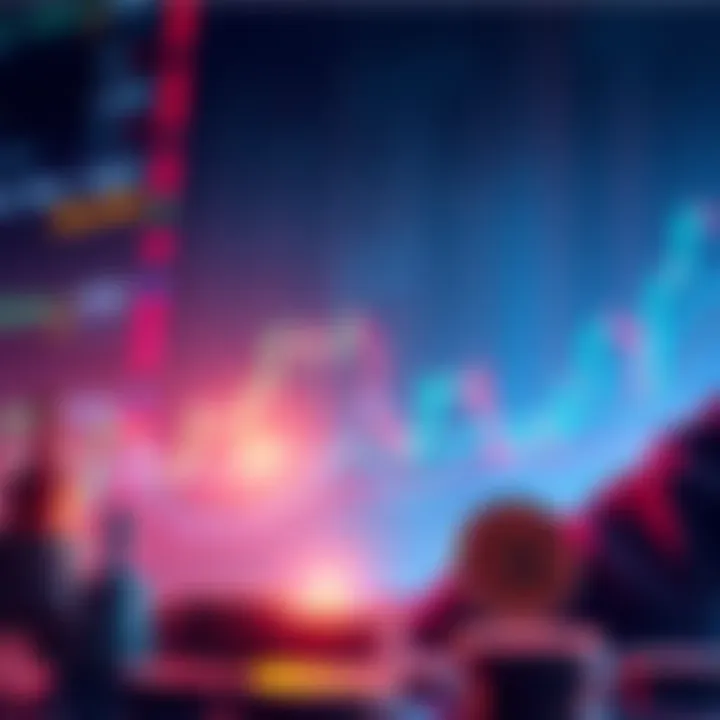 Illustration of a large firm like BlackRock subtly influencing cryptocurrency market trends, with graphs and coins in the background