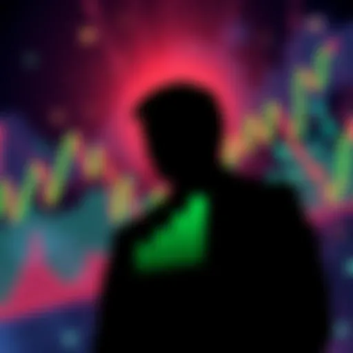 Illustration of a fluctuating cryptocurrency market chart representing recent manipulation and turmoil, with a silhouette of a figure resembling a politician overseeing it.