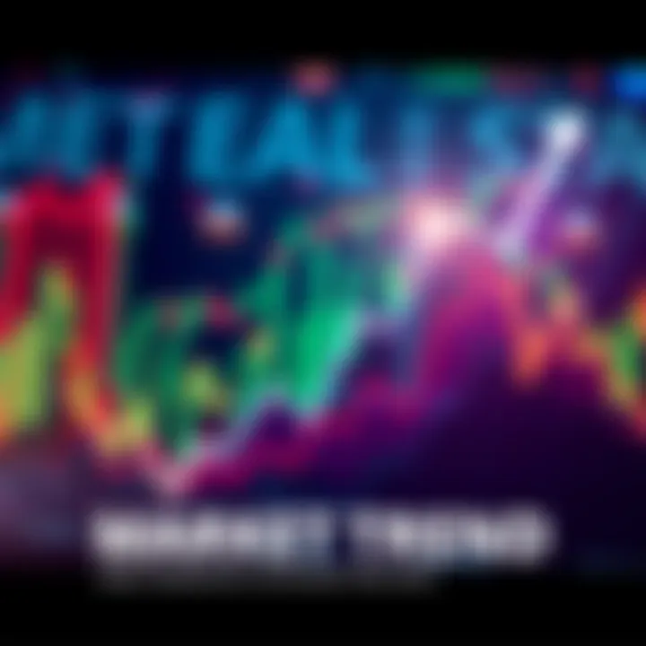 A graph showing upward market trends with financial symbols in the background.