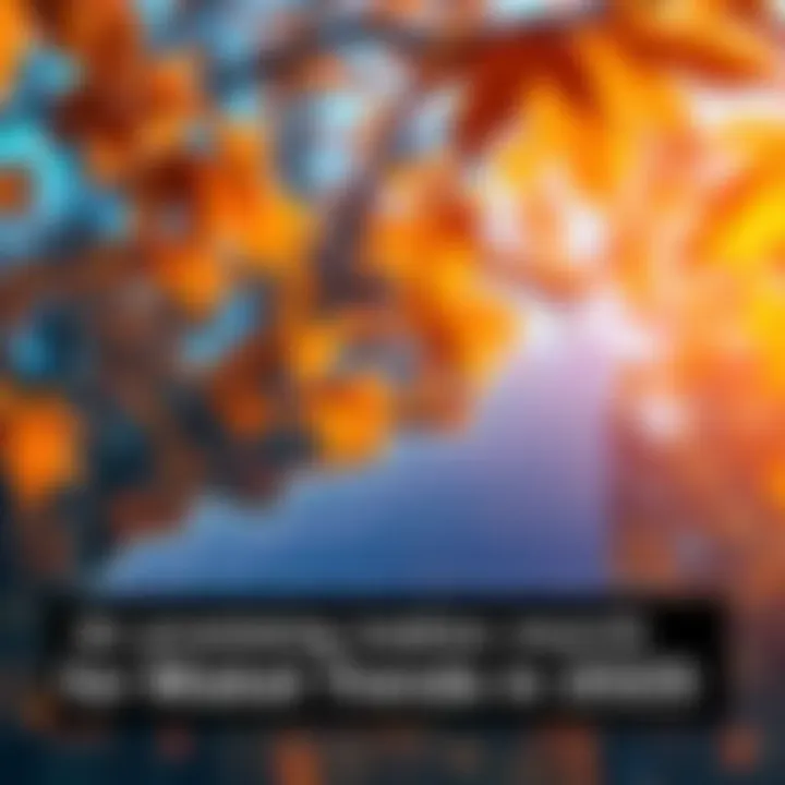 A graph showing rising market trends with autumn leaves in the background