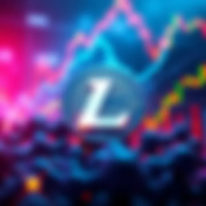 MEI Pharma logo with Litecoin symbol and financial graphics representing a $100 million investment