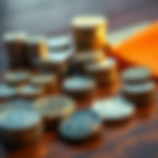 A close-up of various metal coins and bars arranged on a wooden table, representing investment options in the metal market.