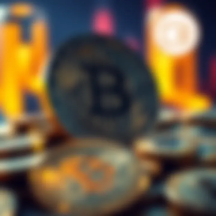 Graphic showing Michael Saylor's Bitcoin holdings represented by a large Bitcoin symbol overshadowing smaller symbols, with a public wallet icon in the corner