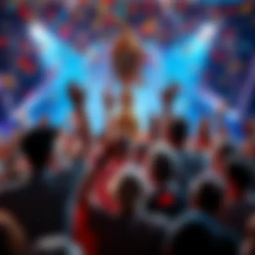 People celebrating a new achievement in updates, with confetti and cheering